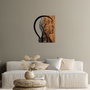 Wallity Tree Man - Escultura de pared de madera y metal en nogal y negro
